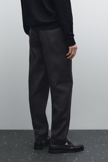 Massimo Dutti %100 keten tapered fit pantolon