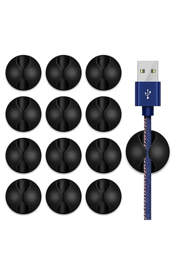 Choice 20pcs black 5/10/20PCS Rubber Mini Desktop Data Cable USB Type C Organizer for Smart Phone Headset C