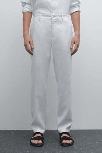 Massimo Dutti %100 keten tapered fit pantolon
