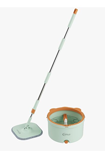 Cepillo Easy Spin Mop Set, 360° Square Flat Rotating Mop, Seperates Clean and Dirty Water, Extendable Handle
