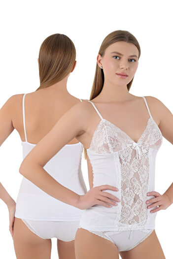CNT Women's String Strap Nightgown & Undershirt Panty Set with Elegance and Comfort