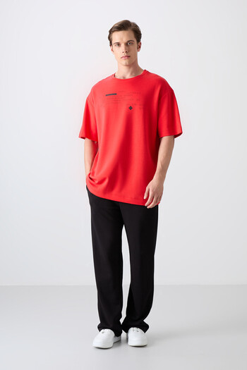 TOMMY LIFE Fiesta Cotton Thick Soft Textured Oversize Fit Printed Men's T-Shirt - 88326