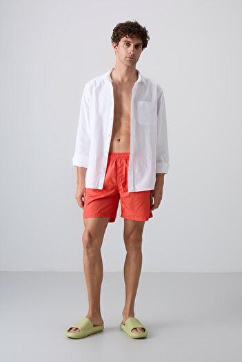 TOMMY LIFE Ανδρικό μαγιό πορτοκαλί Quick Dry Standard Fit - 81237