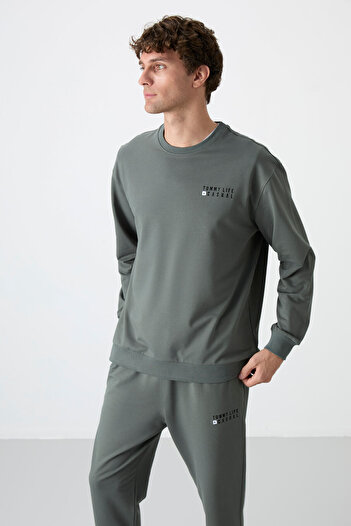 TOMMY LIFE Çağla Casual O Neck Rubber Leg Βαμβακερή ανδρική φόρμα oversize - 85120