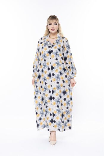 mervemoda Women's Long Sleeve Summer Plus Size Dress