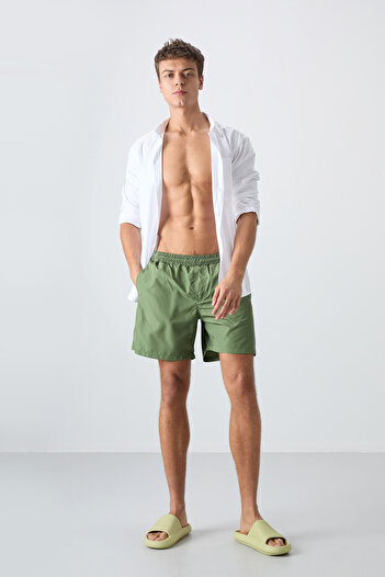 TOMMY LIFE Ανδρικό σορτς κολύμβησης Khaki Quick Dry Standard Fit - 81237