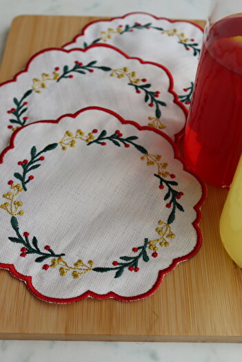 vipceyiz 6-Piece Kokina Designed Cocktail Napkin Coffee Side Presentation Napkin