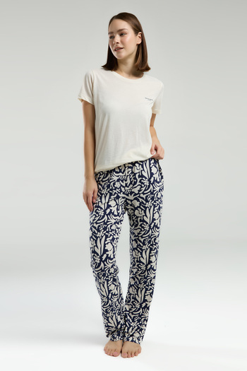 Pierre Cardin New Season, Short Sleeve Women's Pajama Set - Beige