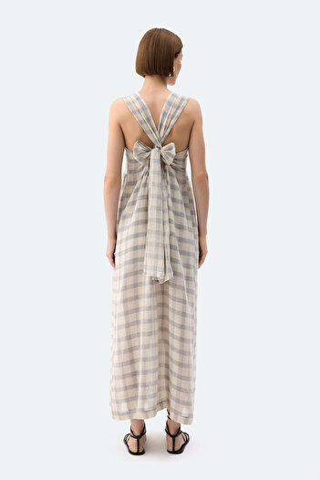 İKİKIZ Gray Plaid Strap Dress