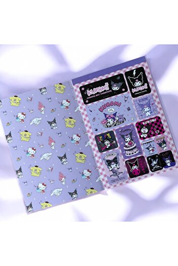 BAK GEL AL Purple Cover Hello Kitty Sticker Album → Hello Kitty and Friends Sticker Book - Friendship Themed Sticker Book