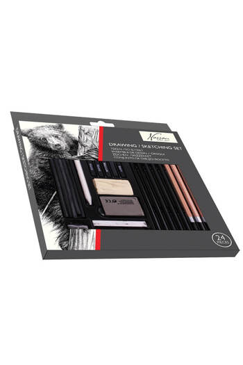 Nassau fine art 24-piece drawing and sketching set