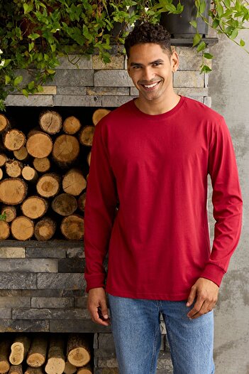 KLY Men's O-Neck Long Sleeve T-Shirt Comfortable Design