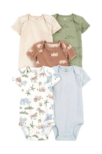 Carter's Baby Boy Short Sleeve Bodysuit 5 Pack