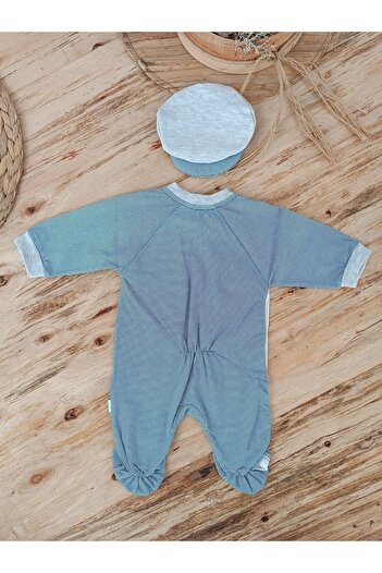 Tomuycuk Baby Boy Rompers with Striped Raglan Hat Navy Blue Baby Clothing Baby Outfits