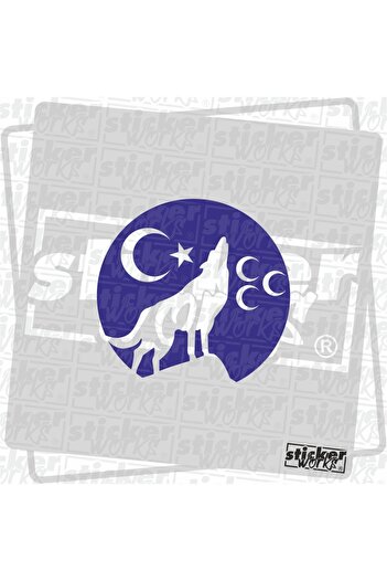 Sticker Works Autocolant Lupul cu trei semiluni