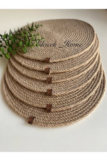 ELÇİÇEK HOME Wicker Plate Set, American Service (6 Pieces)