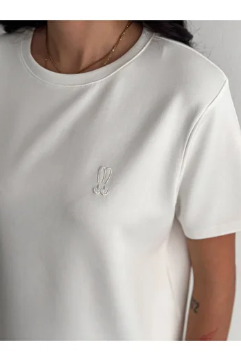 Zula Moda Σετ αθλητικής φόρμας γυναικείας Modal Fabric Crew Neck Tshirt