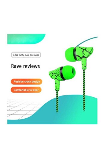 Generic Wired Headphone With Microphone 3.5mm Audio Green