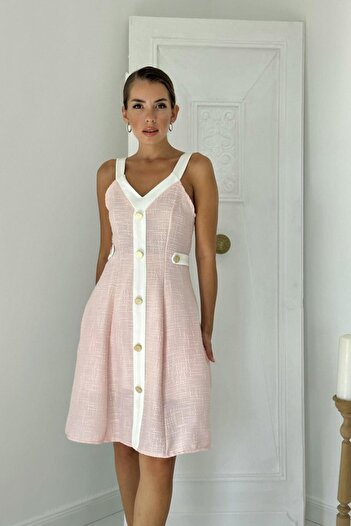 buğrahayalin Powder Ecru Ornamental Pocket Sling Dress