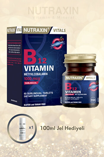 Nutraxin Vitamin B12 1000Mcg 60 Tablets and 100ml Facial Cleansing Gel