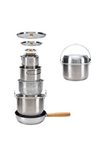 KINGCAMP Cookware Set I Stainless Steel Camping Cookware Set