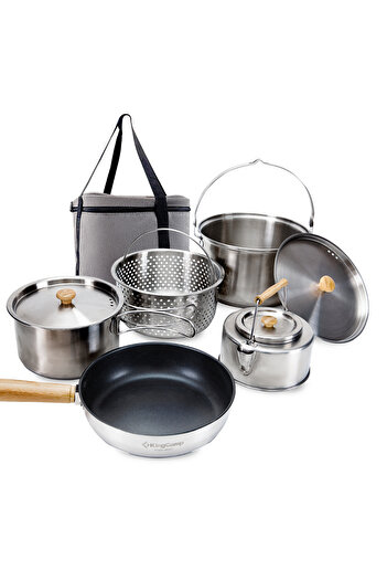 KINGCAMP Cookware Set I Stainless Steel Camping Cookware Set