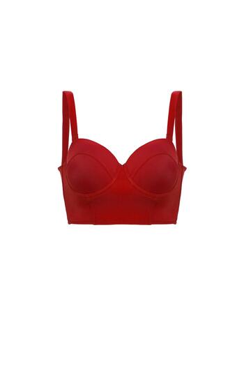 AQUAVİVA Aquaviva Women's Red Valencia Back Detailed Padded High Waist Bikini Set