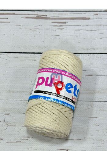 pupets Twist Screening Rope 250 Gr 3 mm 1 Piece Ecru