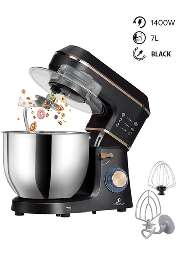 TOSCANA U Hyper Plus Electric Mixer, 7 Liters, 1400 Watts, with Cover and LED Light
