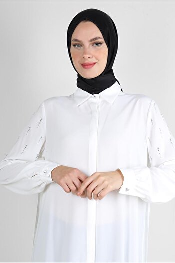 Alvina STONE PRINTED ASYMMETRIC CUT SHIRT TUNIC 43505