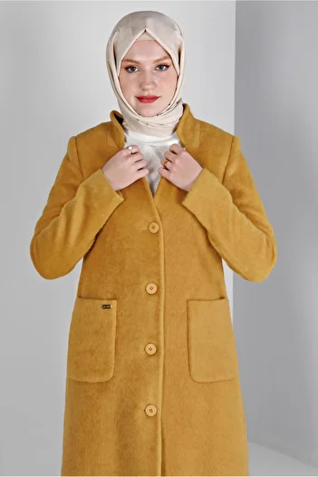 Alvina FEATHER BUTTONED POCKET DETAIL COAT 90380