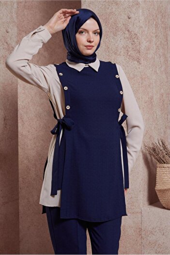 Alvina SHIRT COLLAR PANT SUIT 43923