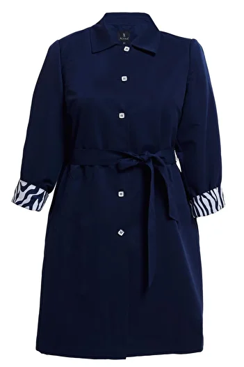 Alvina Plus Size Belted Trench Coat 10892