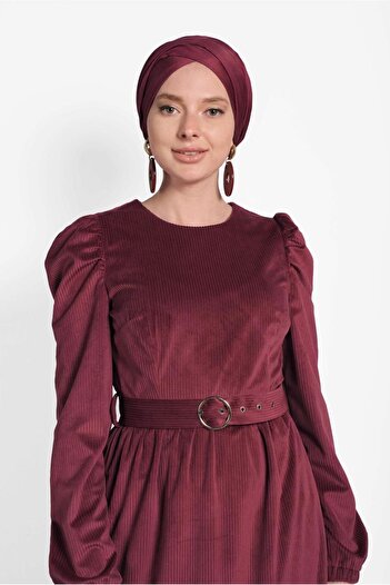 Alvina Belted Velvet Dress 40349