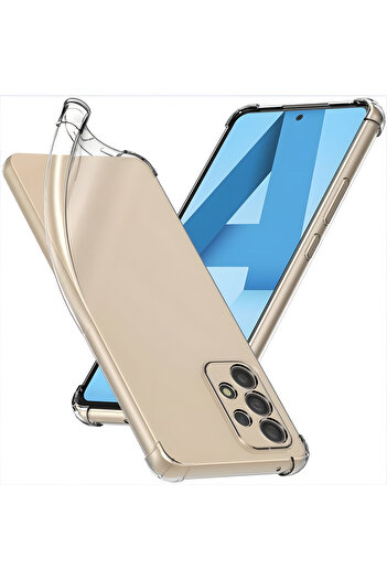 Fibaks Samsung Galaxy A32 Case Antishock Shock Absorbing Camera Protected Soft Flexible Transparent Silicone Cover