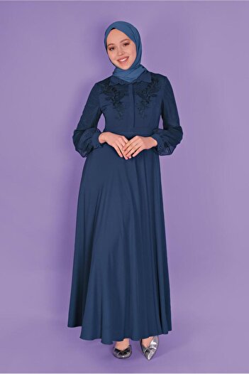 Alvina Tulle and Gipure Detailed Dress 41404