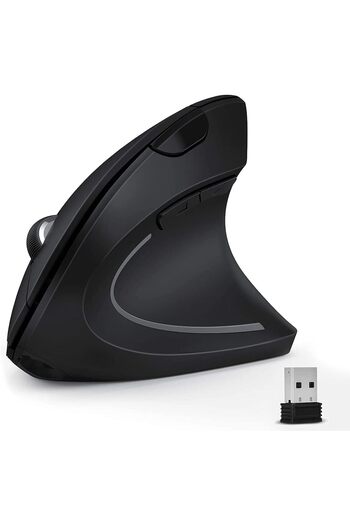 trands Ergonomic Vertical 2.4GHz Optical Wireless Mouse 6 Buttons 3 Adjustable DPI 1000 1200 1600