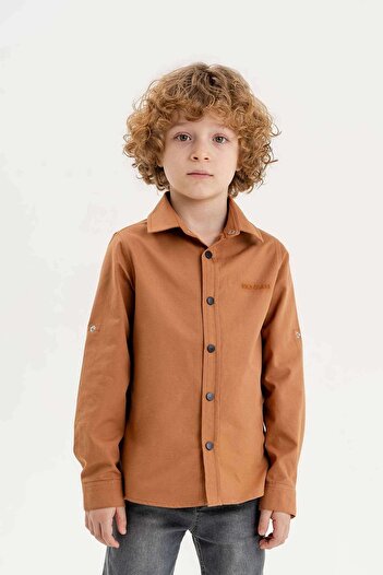 DAZZLEDKİDS Long Foldable Sleeve Boy's Shirt
