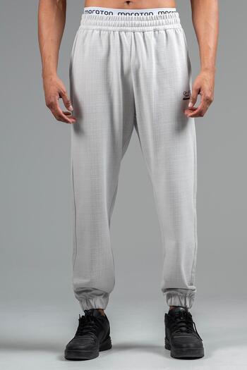 MARATON Oversize Men's Rubber Leg Silver Gray Sweatpants 22649