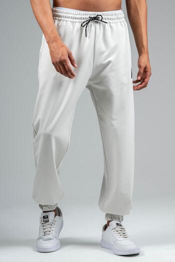 MARATON Oversize Men's Rubber Leg Silver Gray Sweatpants 23118