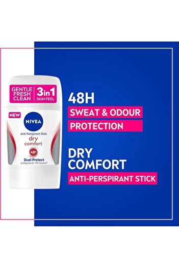 NIVEA Stick 50ml Dry Comfort 3in 1 8070 --- نيفيا ستيك 50مل دراي كمفورت نسائي 3في 1 8070