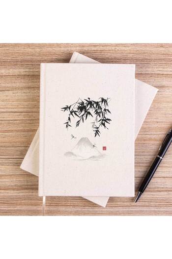 CrowsGate China Mountain Scenery Unlined Canvas Notebook