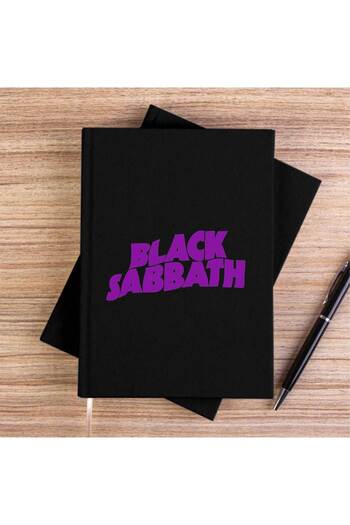 CrowsGate Black Sabbath Purple Text Unlined Canvas Notebook
