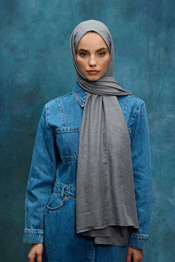 cs camellia scarf Σάλι Bamboo Kraş - Καπνιστό