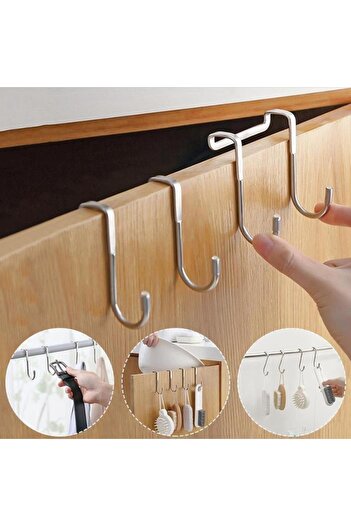 Hayveys home 4Pcs Metal Cabinet Door Hanger with Hooks Drawer Hanger Towel Holder