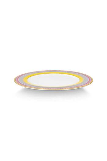 Pip Studio Porcelain plate, Pip Studio, Stripes Yellow, 28cm, Pip Chique collection