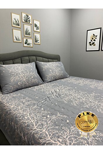 Çetinhome 4 Season Double Capton Door Pike Set Gray