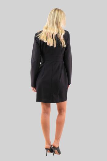 Hugo Boss Kadın Uzun Kollu Mini Elbise Siyah