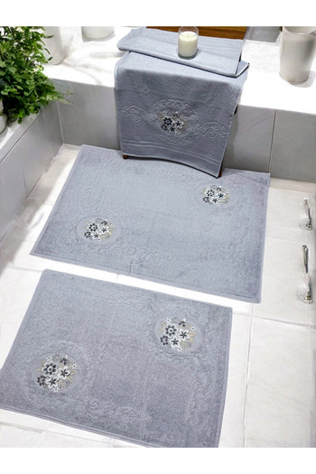 AYHANHOME 3D Embroidered 3-Piece Floor Mat Set