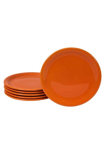 Cesiro Set of 6 Orange dessert plates, 19.5 cm